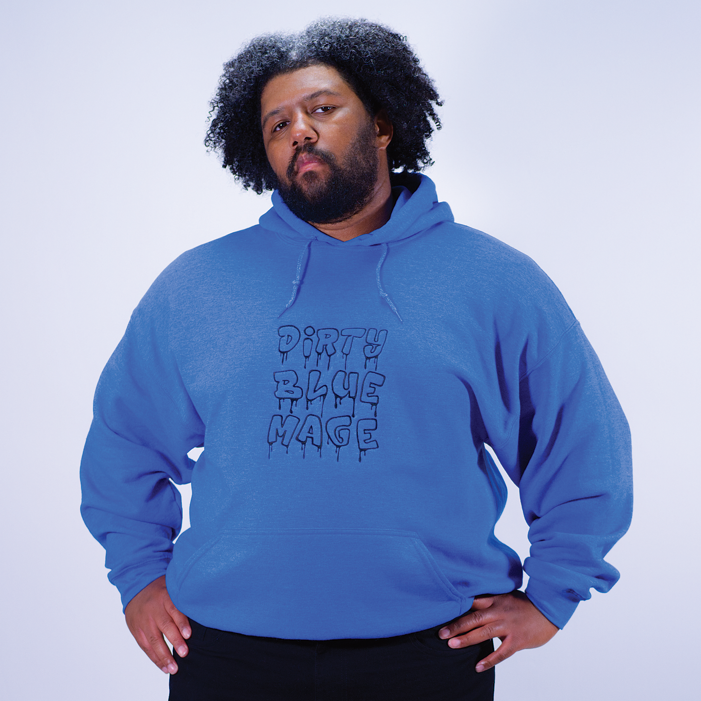 Dirty Blue Mage Embroidered Hoodie